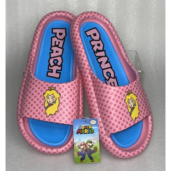 Ground Up Princess Peach Slides Slip On Pink Sandals Super Mario Women's Size 10 - Picture 1 of 16